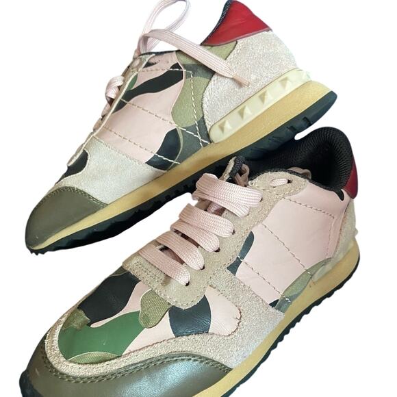 Valentino Garavani Rockrunner Sneakers – Multicolor Camo, Size 7 - Picture 2 of 11